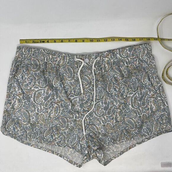 Marc by Marc Jacobs White Gray Paisley Print Bathing Suit Swim Trunks Large - Picture 1 of 7